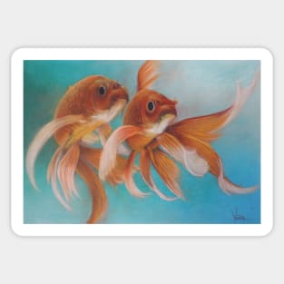 A pair of goldfish Sticker